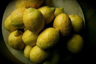 Fresh lemons, waiting to become cayenne lemonade